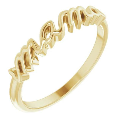 14K Gold Mama Ring