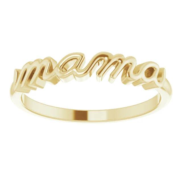 14K Gold Mama Ring - Picasso Gold & Diamond Jewelry