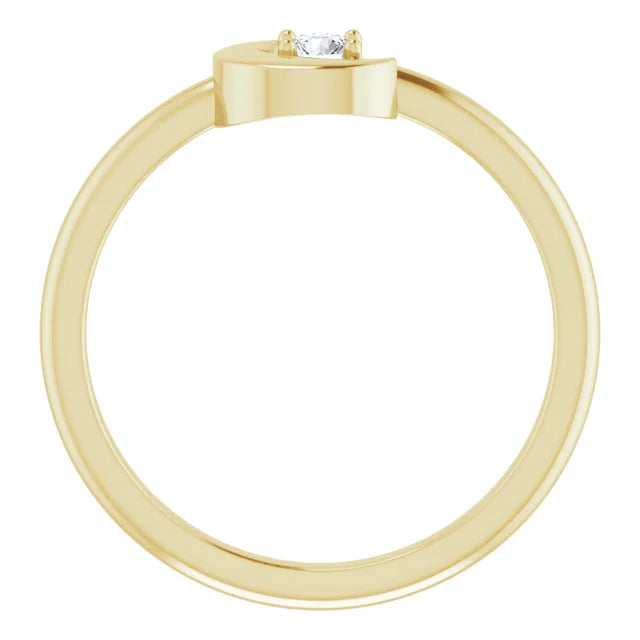 14K Yellow 1/10 CT Natural Diamond Celestial Ring