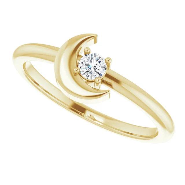 14K Yellow 1/10 CT Natural Diamond Celestial Ring - Picasso Gold & Diamond Jewelry
