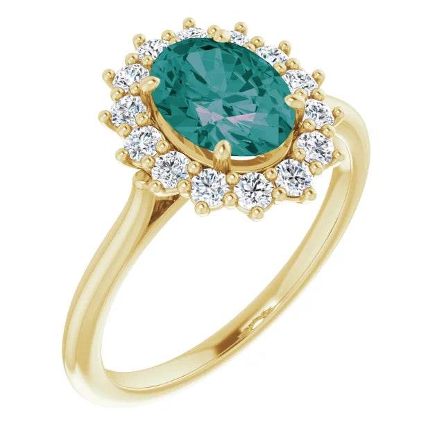 14K Gold Lab-Grown Alexandrite & 3/8 CTW Natural Diamond Ring - Picasso Gold & Diamond Jewelry
