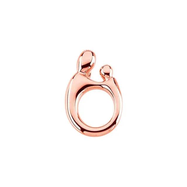 14K Rose Gold 14.5 x 9.8 mm Mother and Child® Slide Pendant - Picasso Gold & Diamond Jewelry