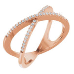 14K Rose 1/6 CTW Natural Diamond Criss-Cross Ring - Picasso Gold & Diamond Jewelry