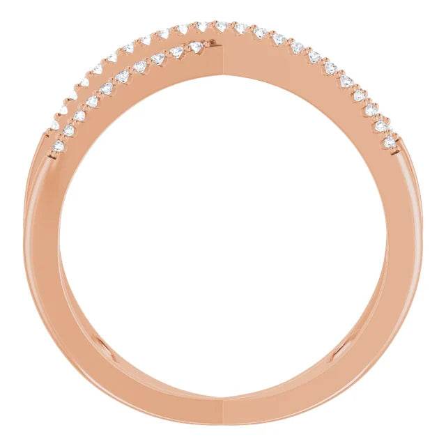 14K Rose 1/6 CTW Natural Diamond Criss-Cross Ring - Picasso Gold & Diamond Jewelry