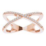 14K Rose 1/6 CTW Natural Diamond Criss-Cross Ring - Picasso Gold & Diamond Jewelry