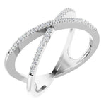 14K White 1/6 CTW Natural Diamond Criss-Cross Ring - Picasso Gold & Diamond Jewelry