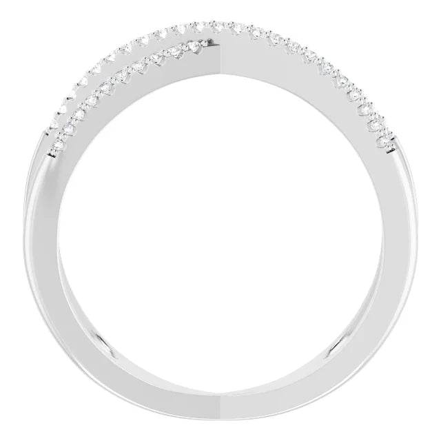 14K White 1/6 CTW Natural Diamond Criss-Cross Ring - Picasso Gold & Diamond Jewelry
