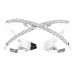14K White 1/6 CTW Natural Diamond Criss-Cross Ring - Picasso Gold & Diamond Jewelry