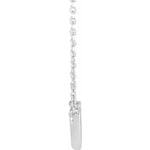 14K White .05 CTW Natural Diamond Petite Double Interlocking Heart 16-18" Necklace - Picasso Gold & Diamond Jewelry
