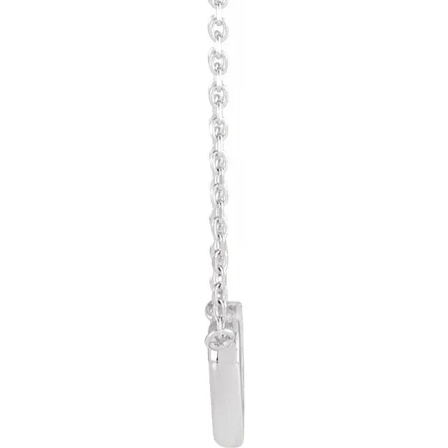 14K White .05 CTW Natural Diamond Petite Double Interlocking Heart 16-18" Necklace - Picasso Gold & Diamond Jewelry