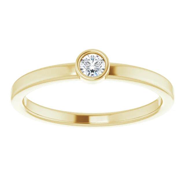 14K Yellow 1/10 CT Natural Diamond Ring - Picasso Gold & Diamond Jewelry