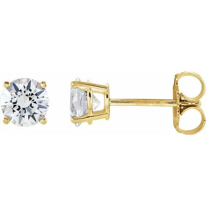 14K Yellow 1 CTW Natural Diamond Stud Earrings with Friction Post - Picasso Gold & Diamond Jewelry