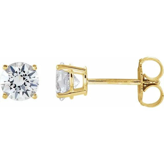 14K Yellow 1 CTW Natural Diamond Stud Earrings with Friction Post - Picasso Gold & Diamond Jewelry