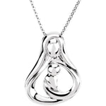Sterling Silver 1 Child Mother's Embrace 16" Necklace - Picasso Gold & Diamond Jewelry