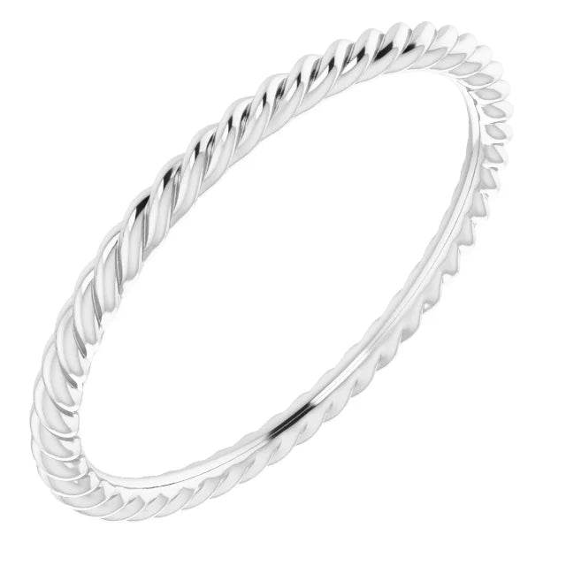 Skinny Rope Band 14K White Gold - Picasso Gold & Diamond Jewelry